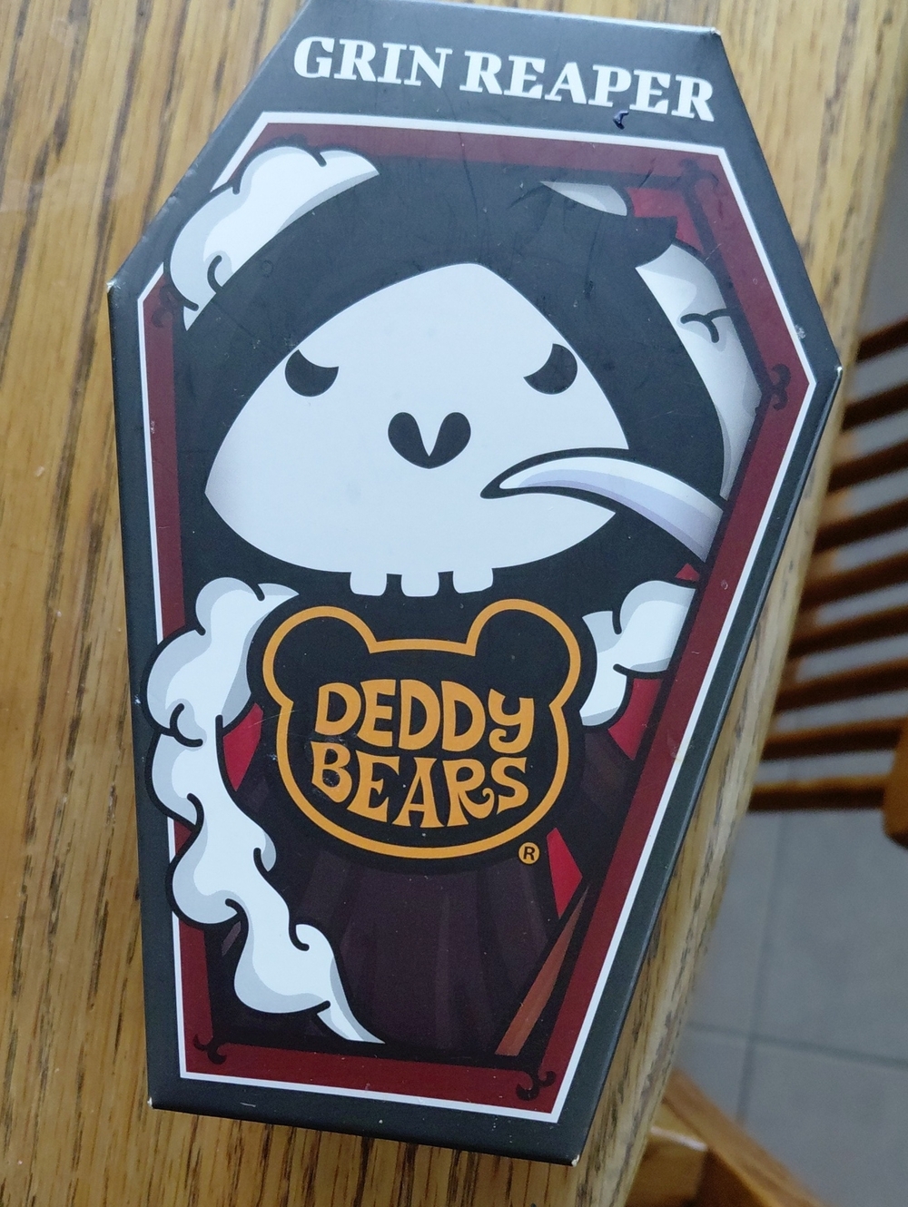 Grin Reaper Deddy Bears Coffin Box - Black, White & Red